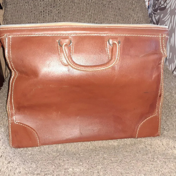 Vintage CHENEY Leather Duffle Bag-Chestnut Brown-Very Good - Picture 3 of 8